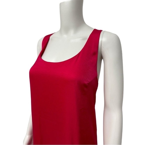 BCBG Max Azria Women’s Sleeveless Elegant Bright Pink Satin Maxi Dress - Picture 3 of 15